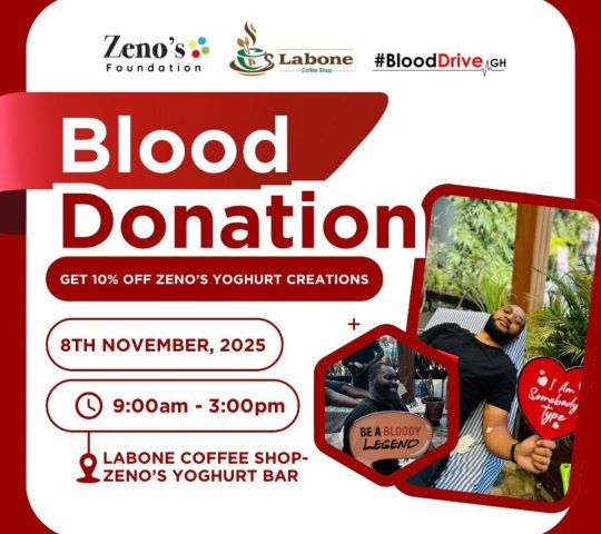 Ghana Events – Blood Donation Drive @ Labone Coffee Shop – Zeno’s Yoghurt Bar Ghana Events – Blood Donation Drive @ Labone Coffee Shop – Zeno’s Yoghurt Bar