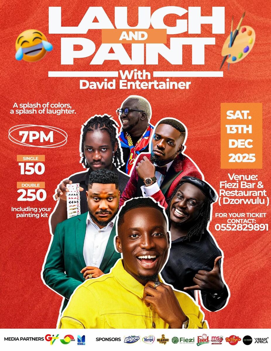 Ghana Events – LAUGH AND PAINT WITH DAVID ENTERTAINER Ghana Events – LAUGH AND PAINT WITH DAVID ENTERTAINER