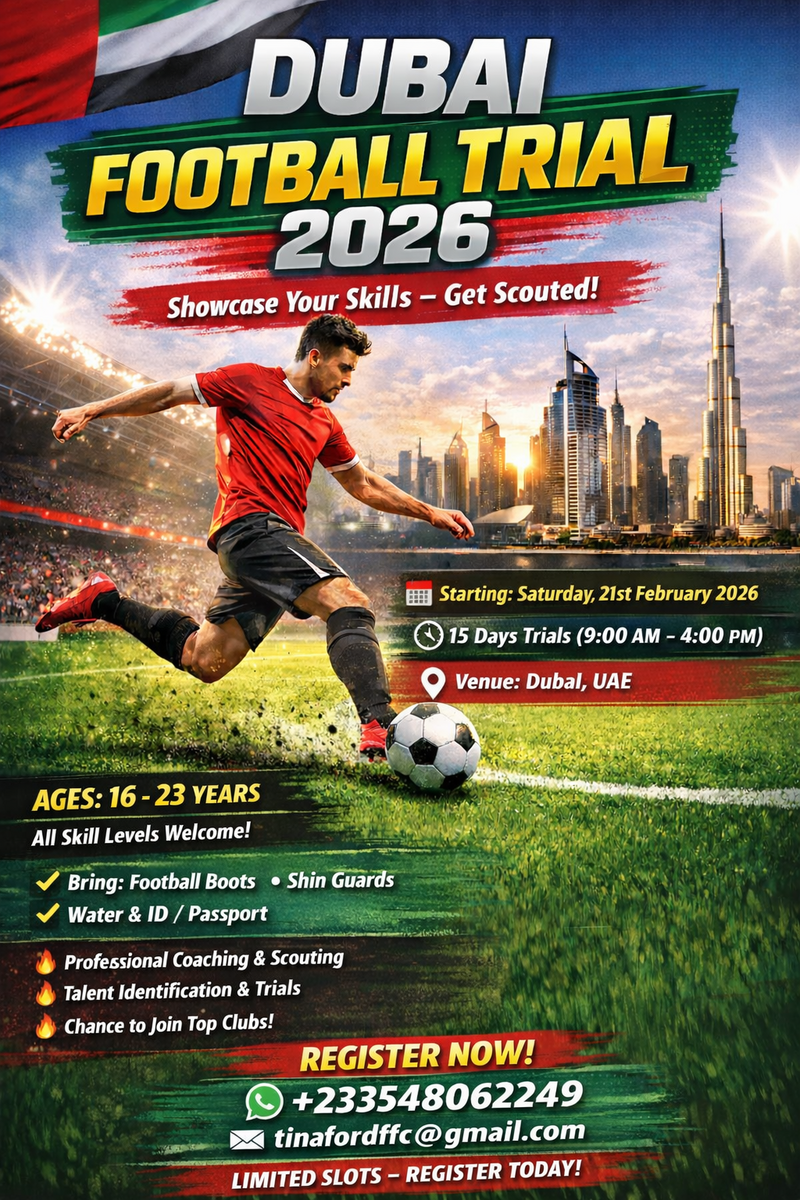 Ghana Events – Dubai Football Trials 2026 Ghana Events – Dubai Football Trials 2026