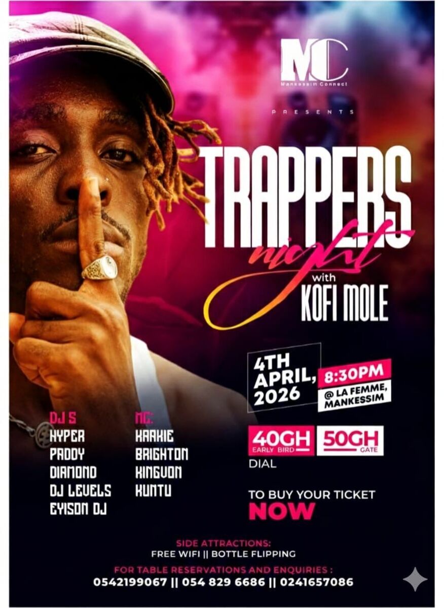 Ghana Events – Trappers Night with Kofi Mole Ghana Events – Trappers Night with Kofi Mole