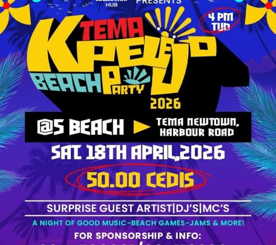 Ghana Events – Tema Kpelejo Beach Party 2026 Ghana Events – Tema Kpelejo Beach Party 2026