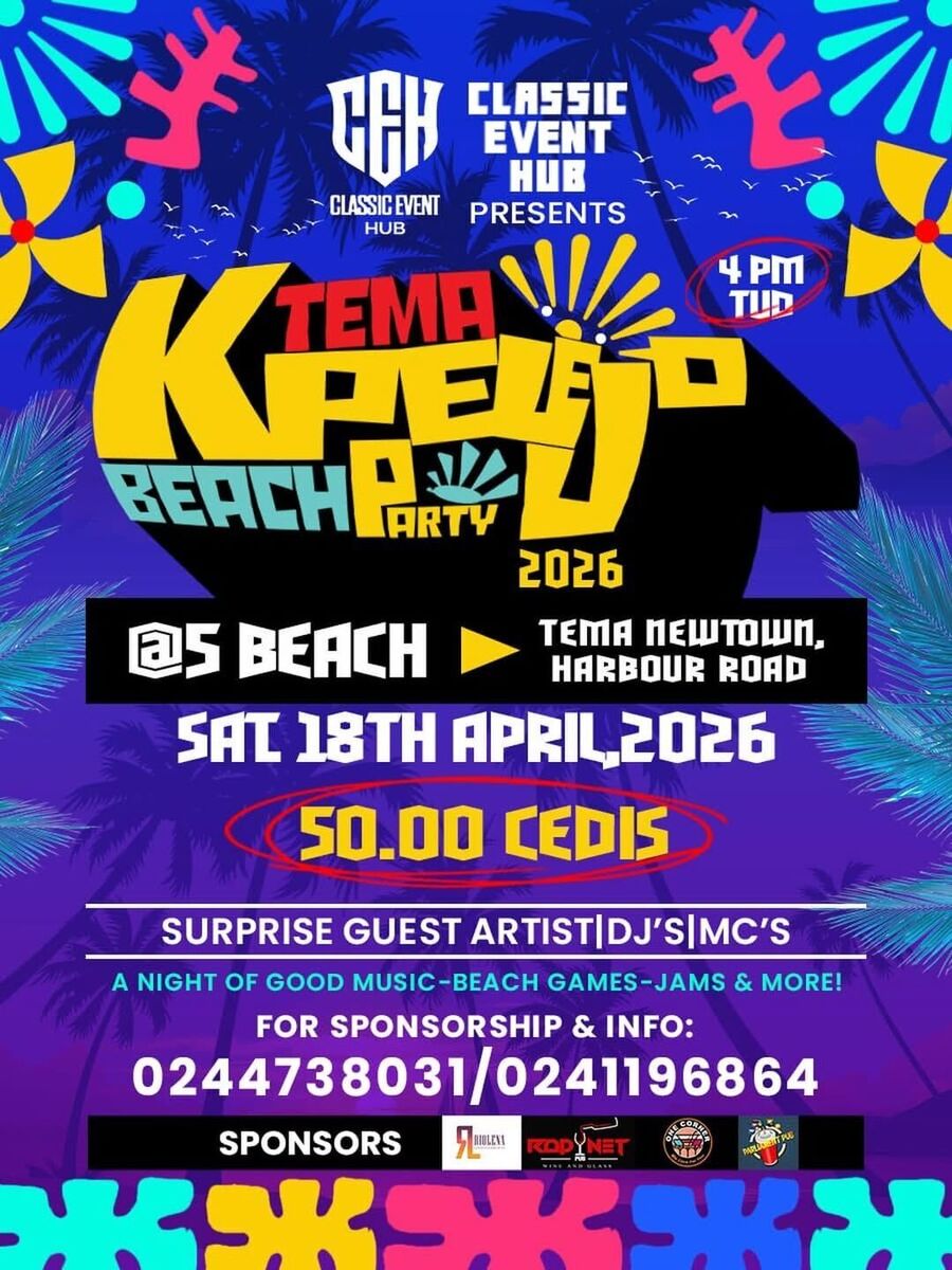 Ghana Events – Tema Kpelejo Beach Party 2026 Ghana Events – Tema Kpelejo Beach Party 2026