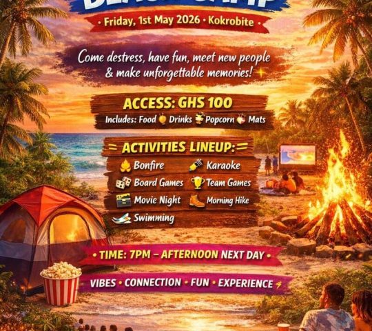 Ghana Events – MAY DAY BEACH CAMP Ghana Events – MAY DAY BEACH CAMP
