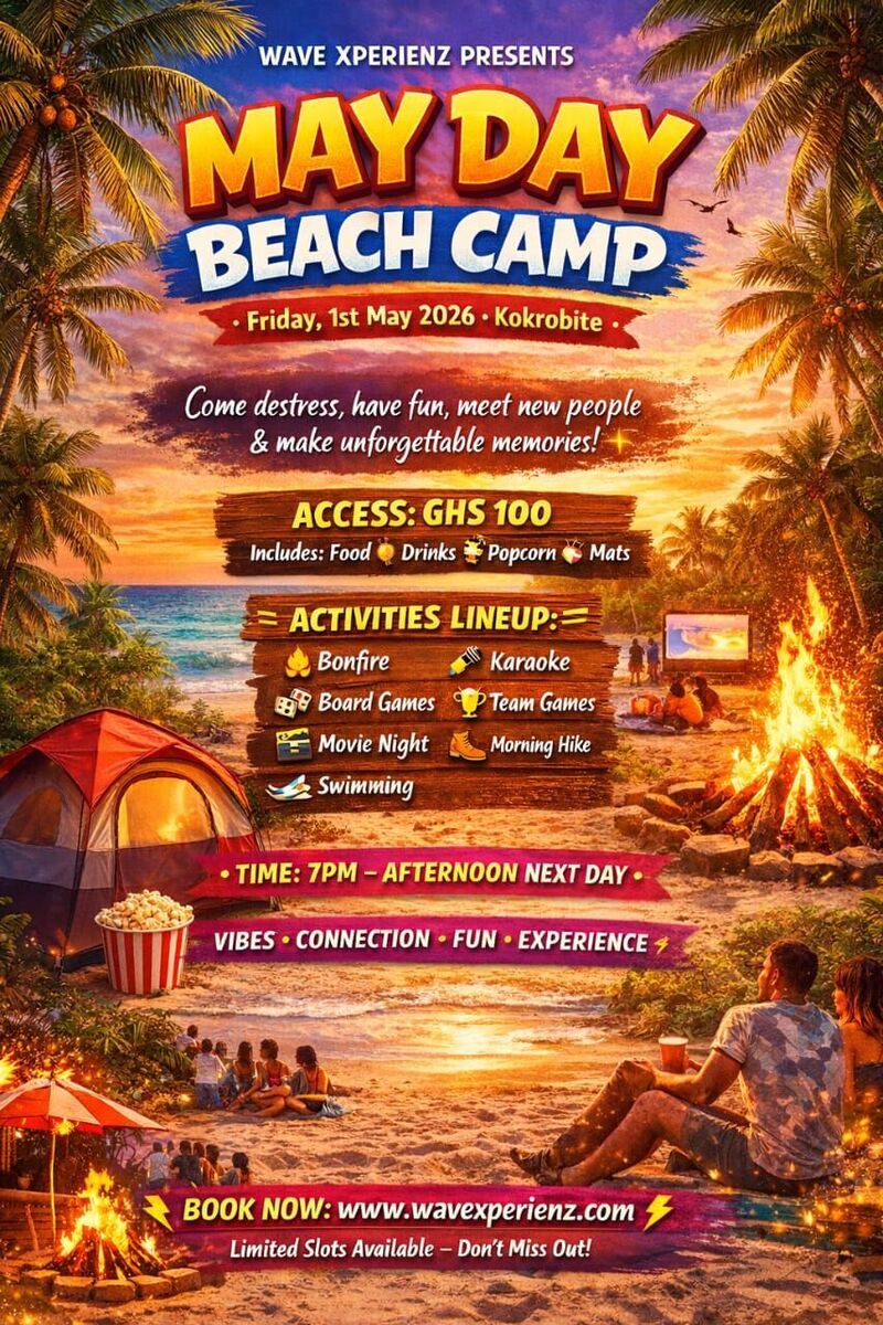 Ghana Events – MAY DAY BEACH CAMP Ghana Events – MAY DAY BEACH CAMP