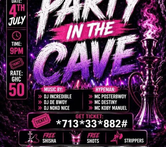 Ghana Events – PARTY IN THE CAVE Ghana Events – PARTY IN THE CAVE