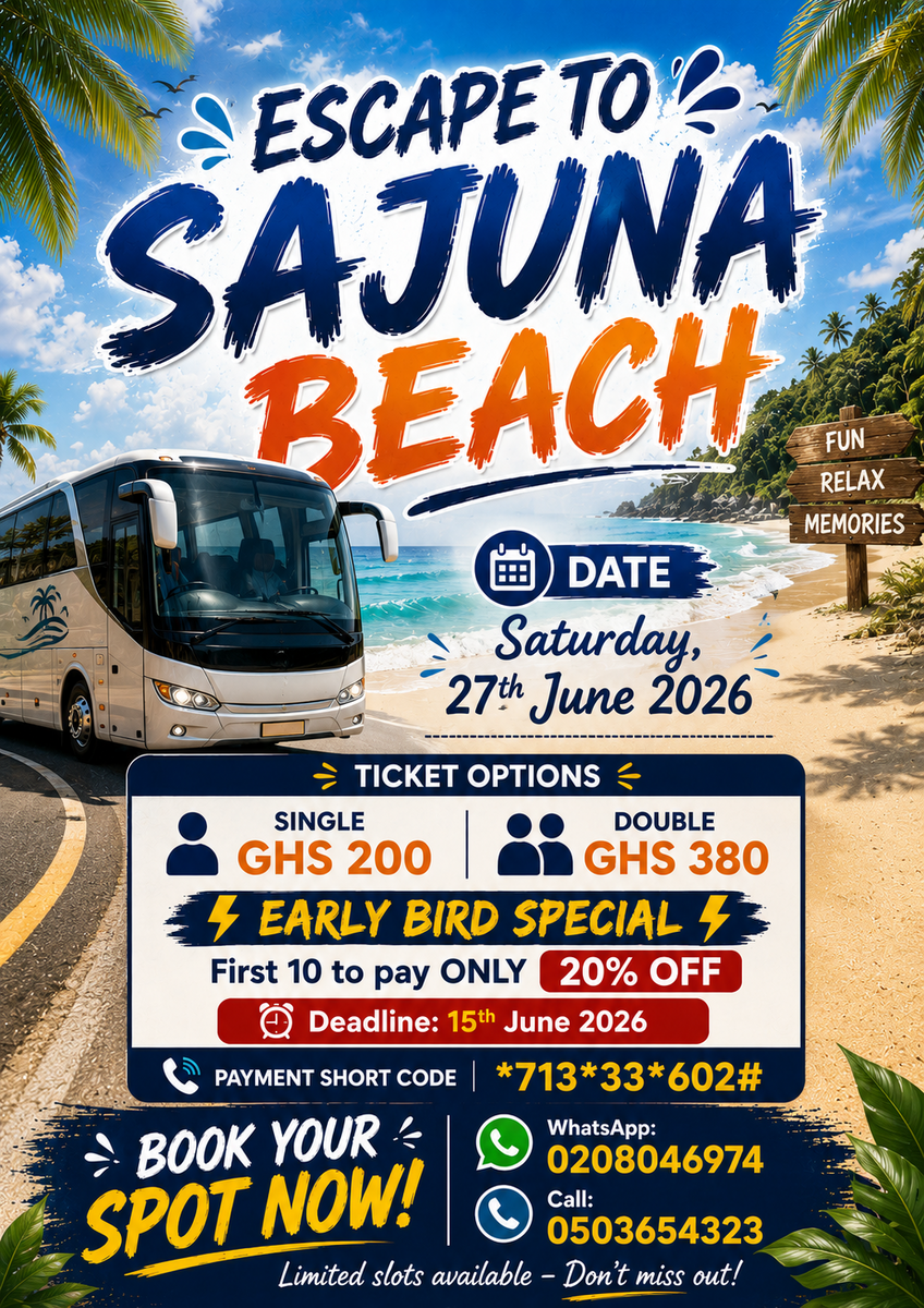 Ghana Events – ESCAPE TO SAJUNA BEACH Ghana Events – ESCAPE TO SAJUNA BEACH
