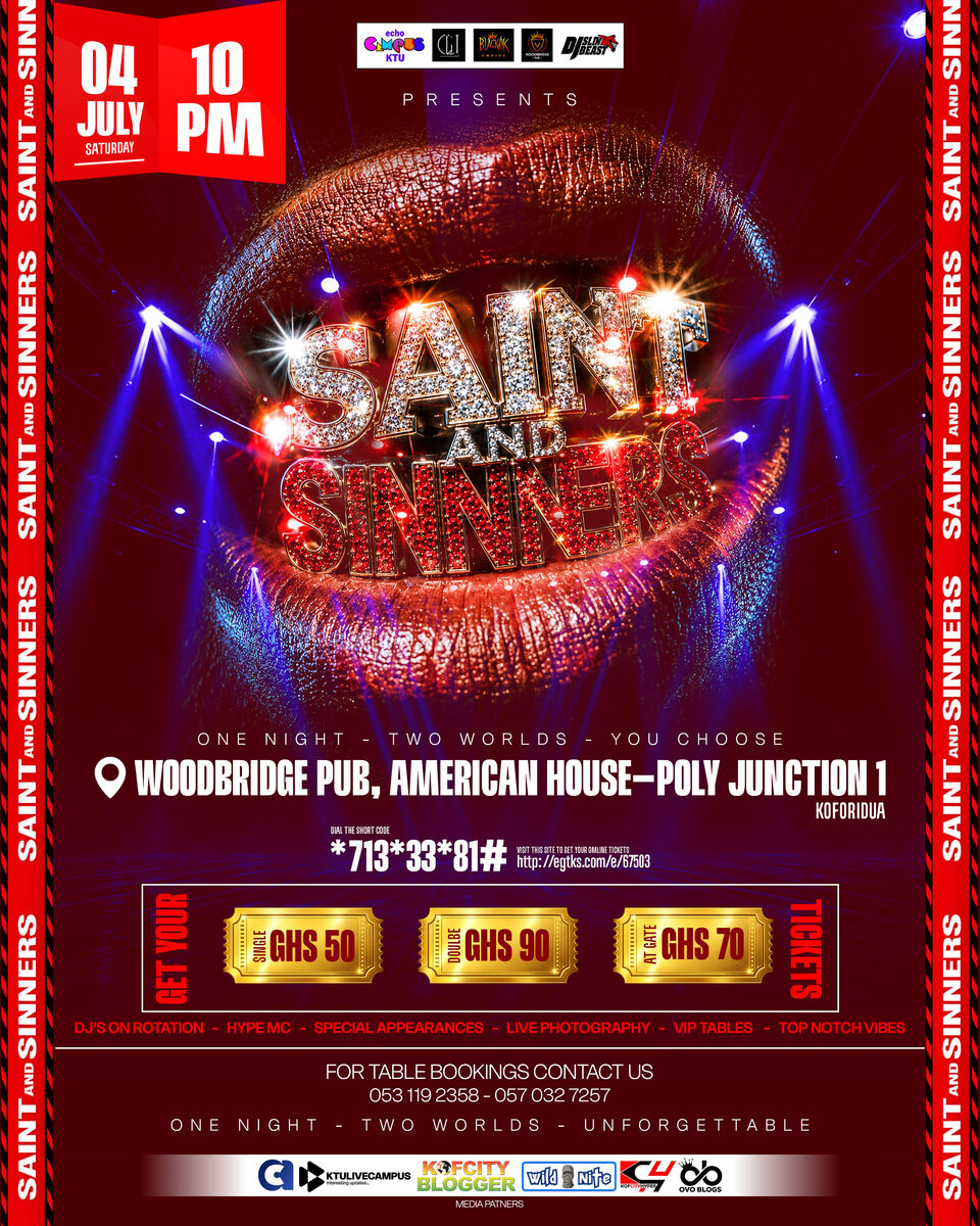 Ghana Events – Saint and Sinners Concert Ghana Events – Saint and Sinners Concert