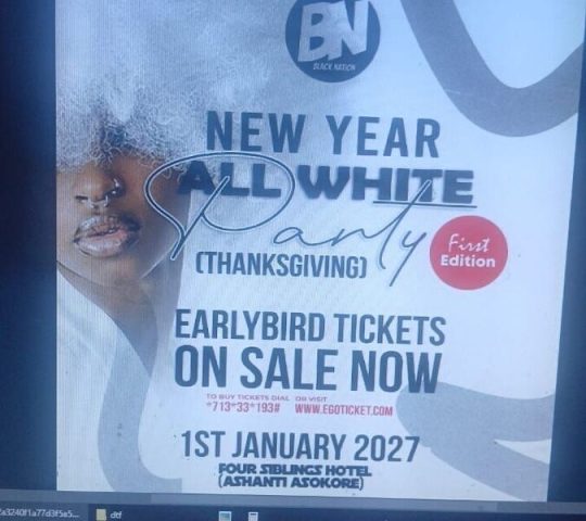 Ghana Events – New Year All White Party (Thanksgiving) Ghana Events – New Year All White Party (Thanksgiving)