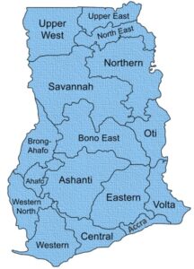 Ghana Regions Map