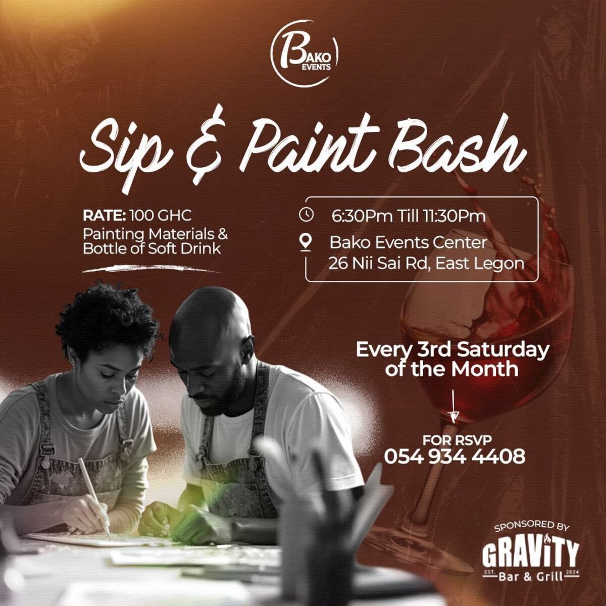 Sip And Paint Bash @ Bako Events Center