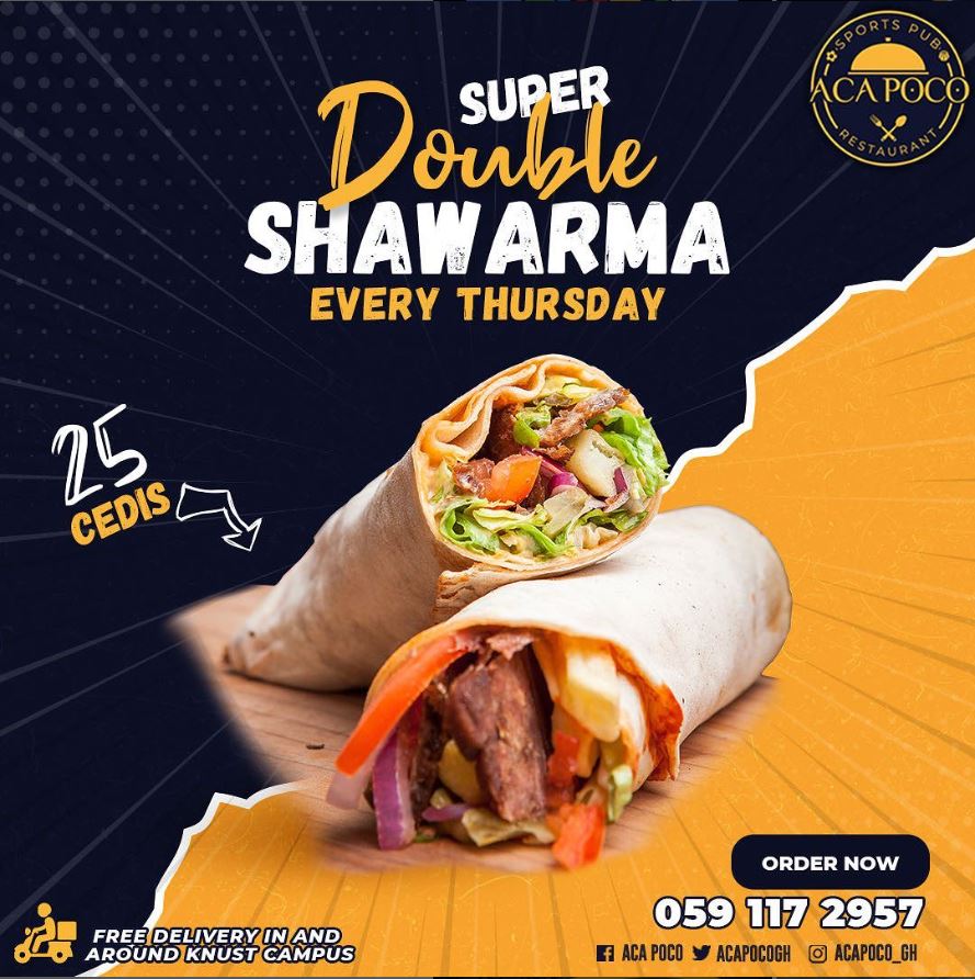 Double Shawarma Thursdays @ AcaPoco Sports Pub