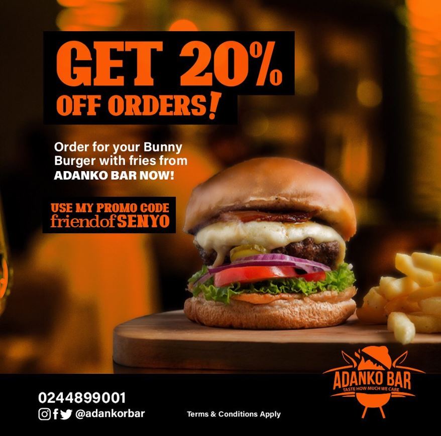 Save 20% @ Adanko Bar on Bunny Burgers