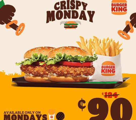 Crispy Monday @ Burger King Accra for 90Ghc