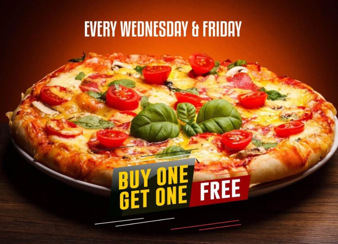 Buy One Get One Free Pizza Wednesday & Friday @ Khana Khazana