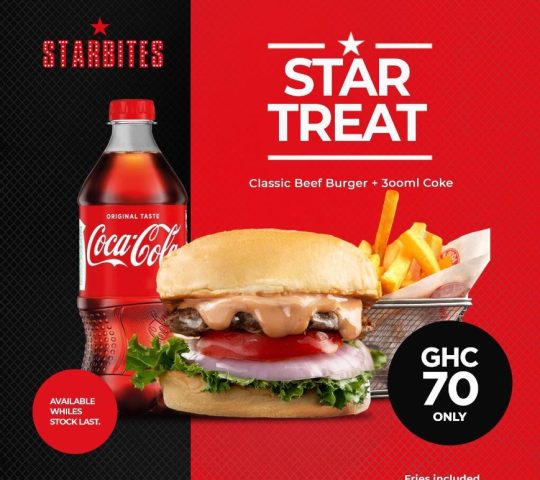 Star Trear Burger Combo 70Ghc @ StarBites (East Legon)