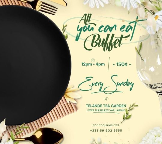 All You Can Eat Buffet Sunday 150Ghc @ Talende Tea Garden