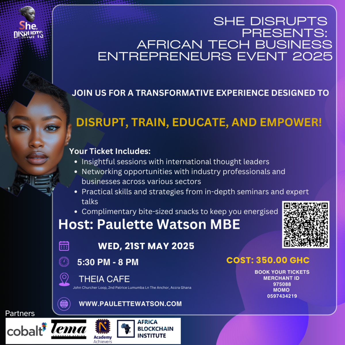 She Disrupts Presents: African Tech Business Entrepreneurs Event 2025 – Disrupt | Train | Educate | Empower