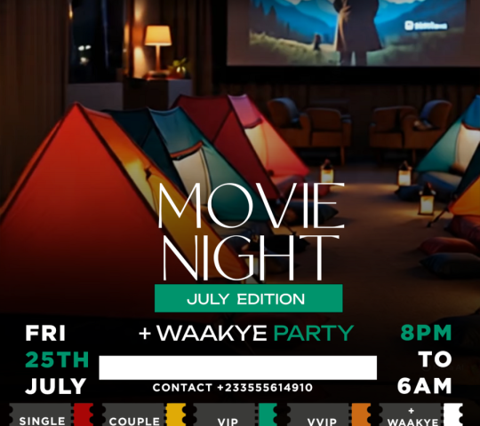 AQ3 -MOVIE NIGHT + WAAKYE PARTY(JULY  EDITION)