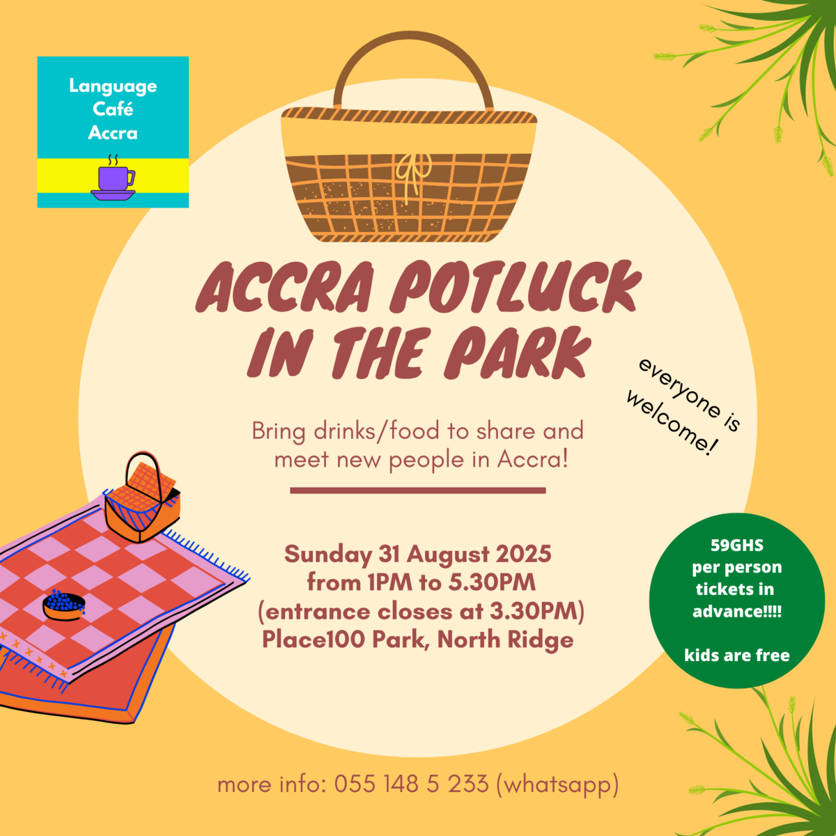 Sunday Potluck in the Park: a multilingual gathering
