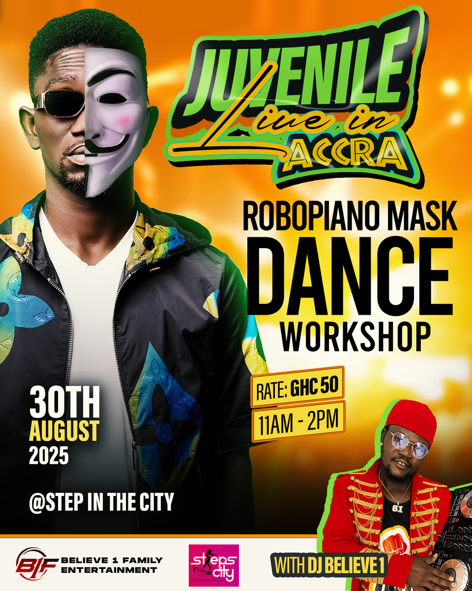 JUVENILE LIVE IN ACCRA ROBOPIANO MASK DANCE WORKSHOP