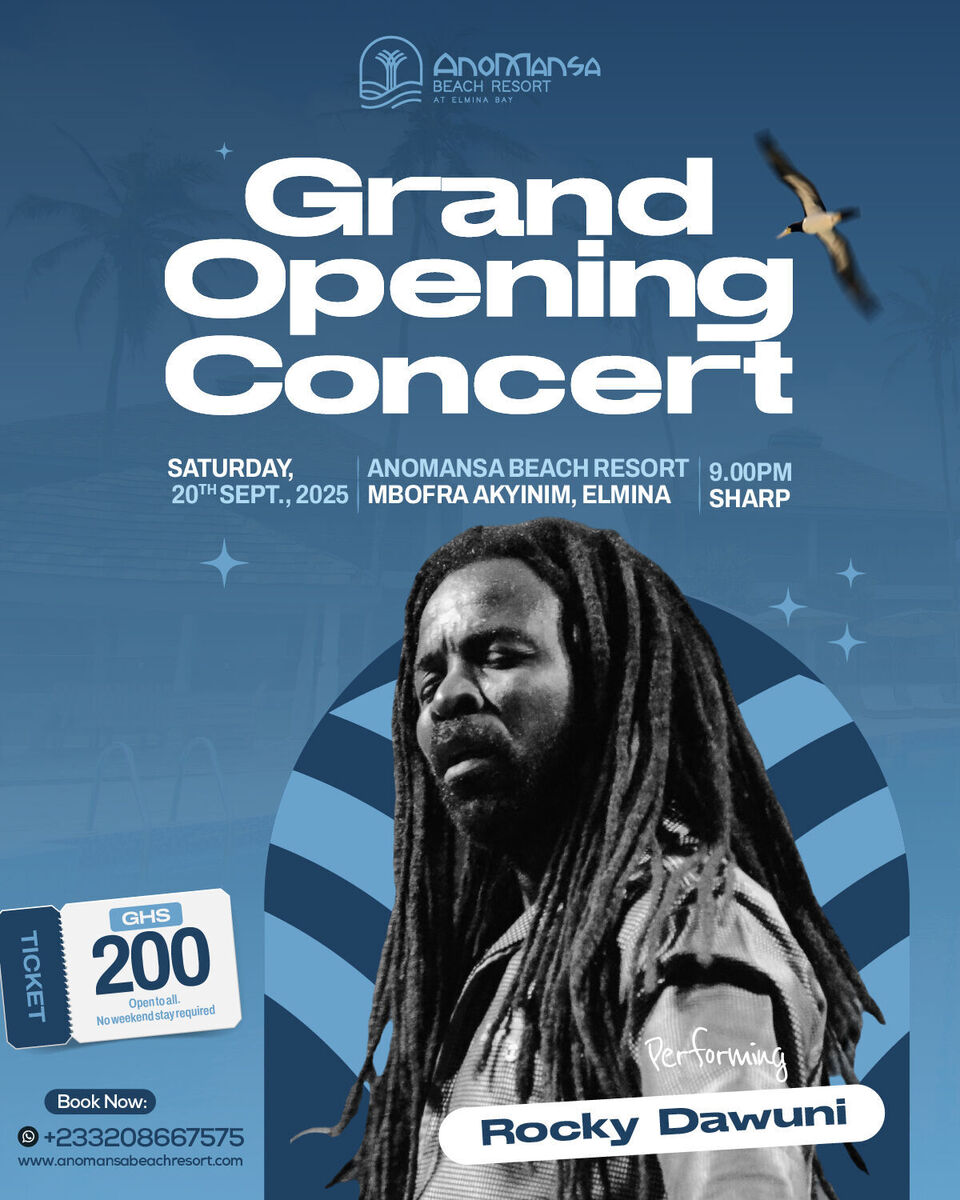 Ghana Events – Grand Opening Concert – Rocky Dawuni Live at AnoMansa Beach Resort