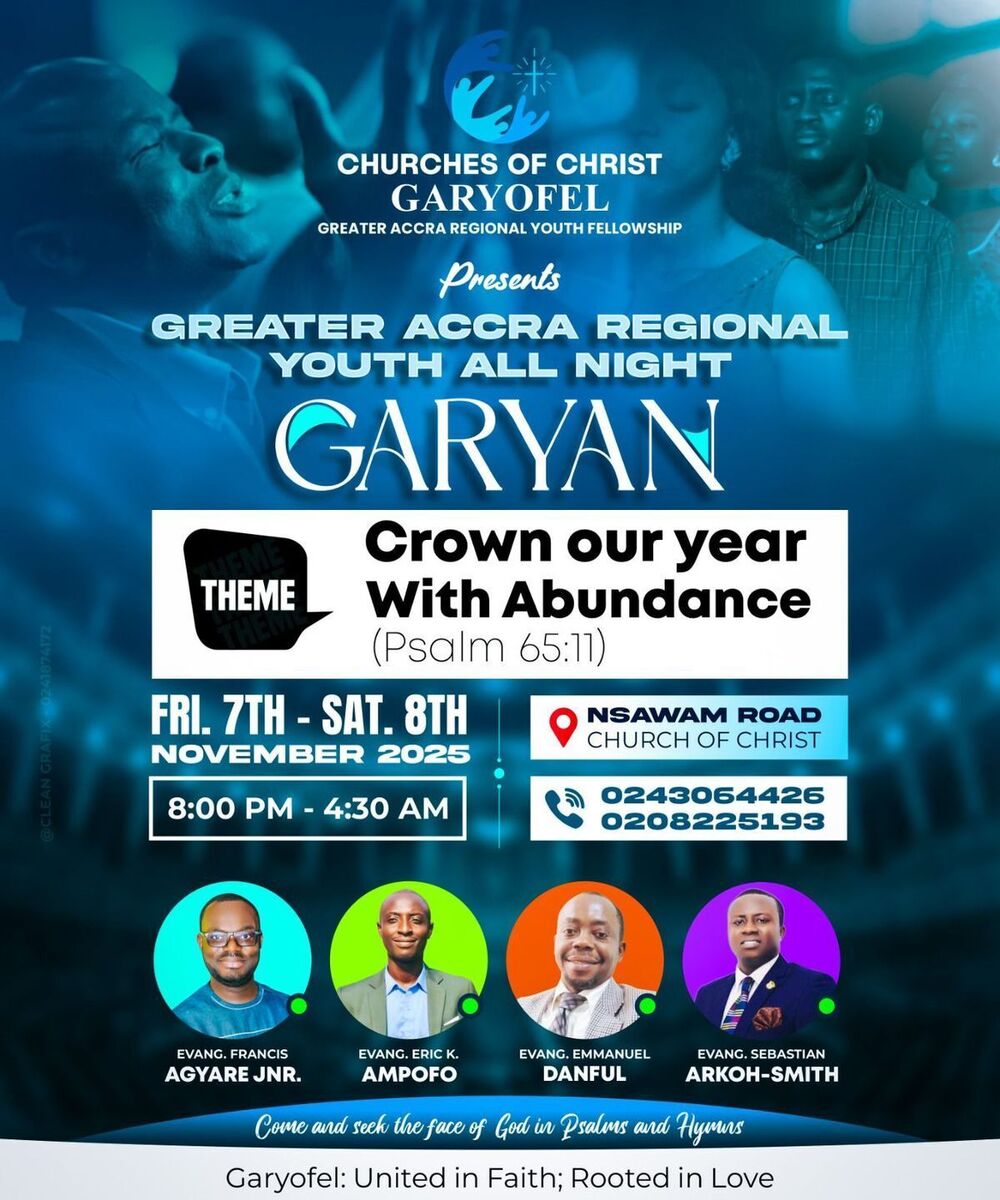 Ghana Events – Churches of Christ, Greater Accra Regional Youth All Night (GARYAN 2026)