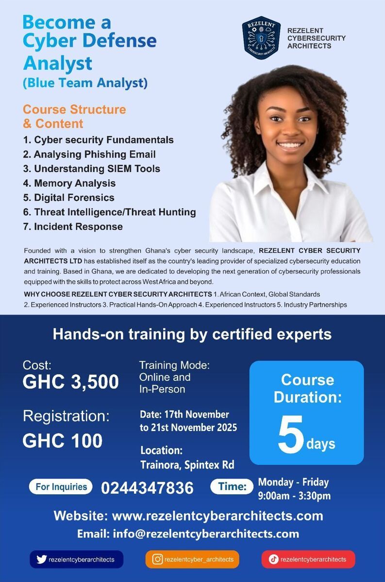 Ghana Events – Cyber Defense Analyst Training