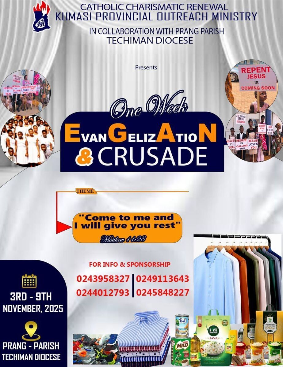 Ghana Events – One week evangelization and crusade, Kumasi Province Outreach ministry.