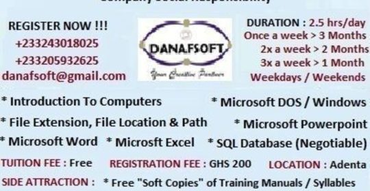 Ghana Events – FREE COMPUTER TUITION TRAINING (ICT)