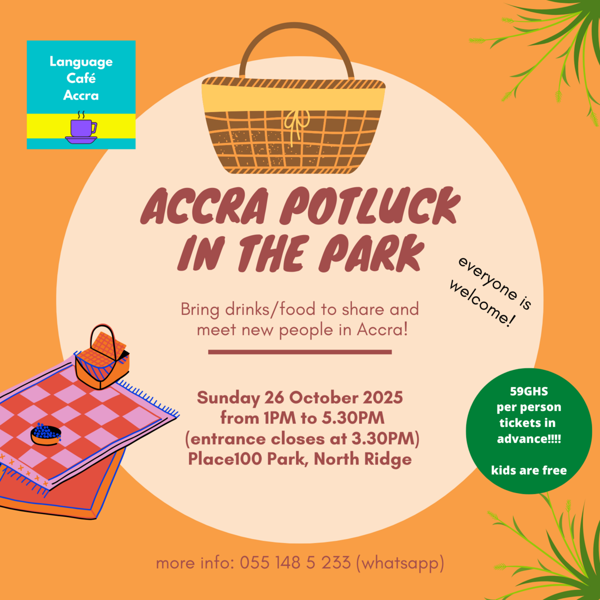 Ghana Events – Sunday Potluck in the Park: a multilingual gathering