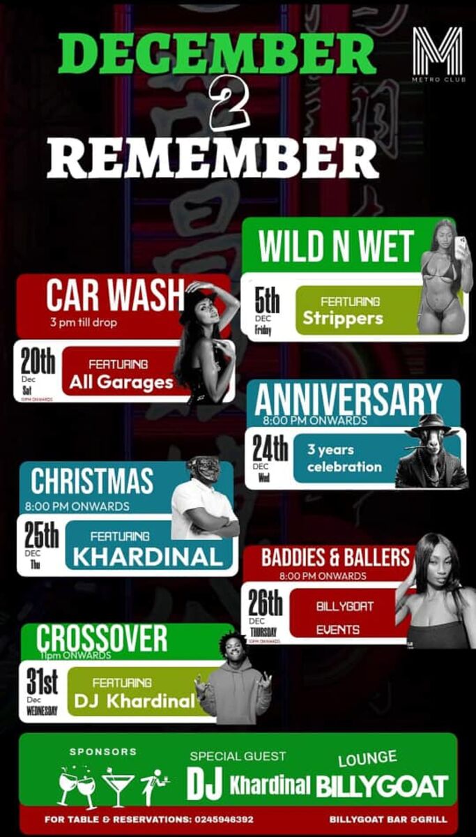 Ghana Events – Anniversary at Billy Goat Bar & Grill