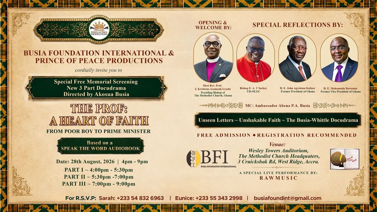 Prof K.A Busia Special Free Memorial Screening – The Prof A Heart of Faith