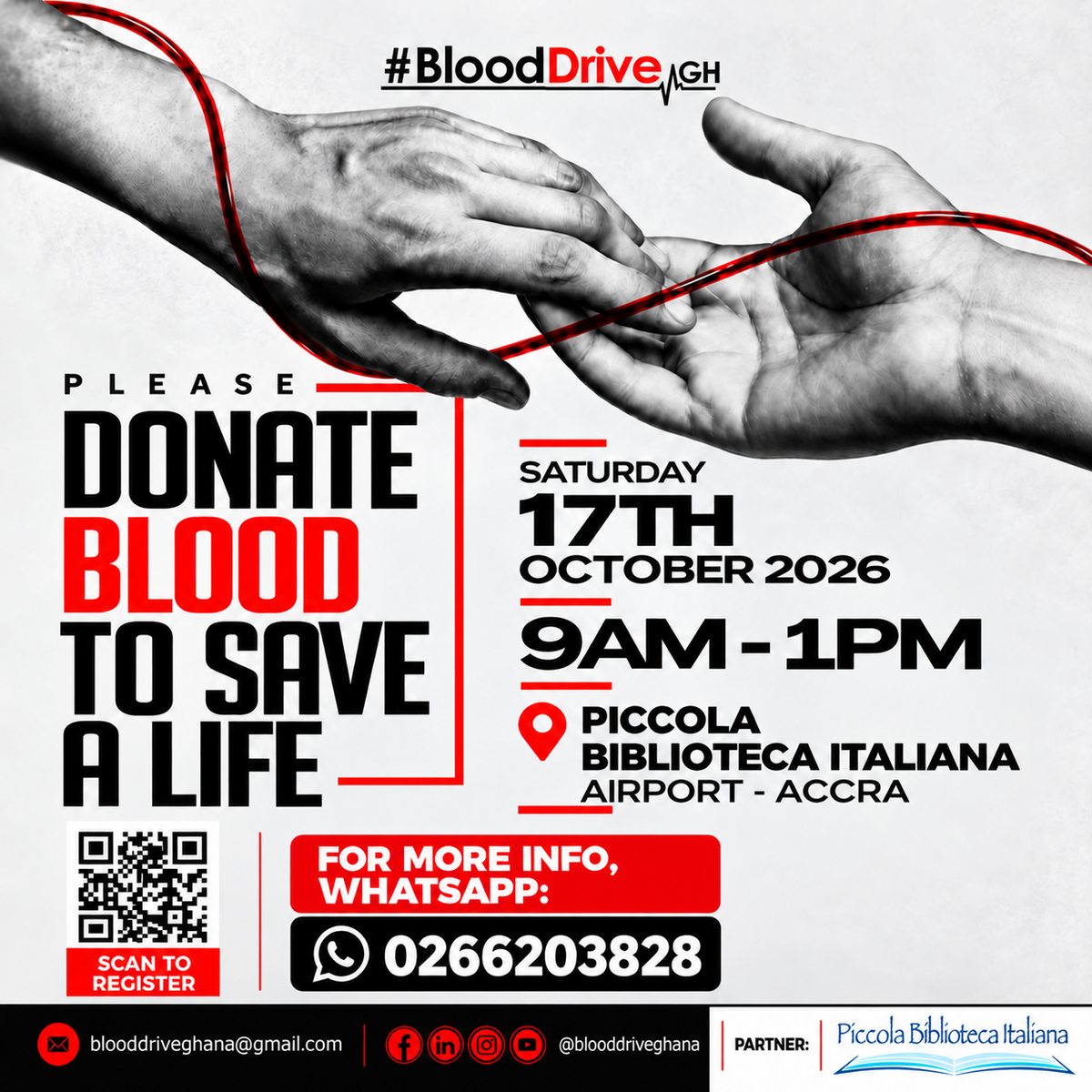 Blood Donation Drive @ Piccola Biblioteca Italiana